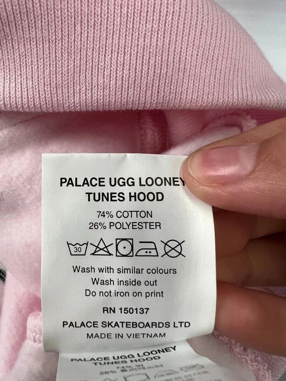 UGG X Palace Long Sleeve Hoodie Men's Size XL Pink NEW